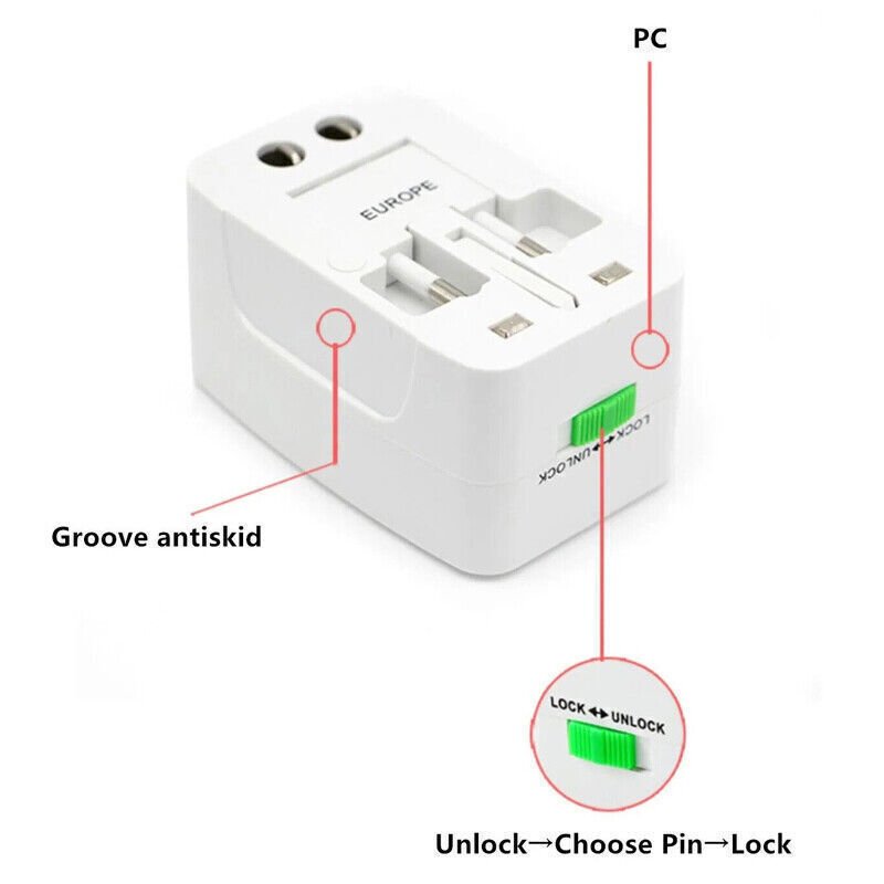 Universal New Plug Charger World Wide Use Travel Adapter EUDE UK  AU US USB Port