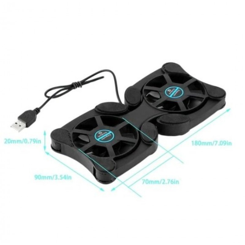 Dual USB Cooling Fan Pad Foldable Slim Fans Cooler...