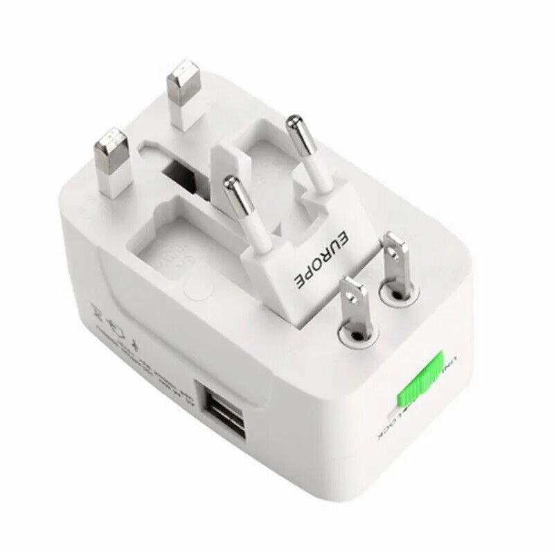 Universal New Plug Charger World Wide Use Travel Adapter EUDE UK  AU US USB Port