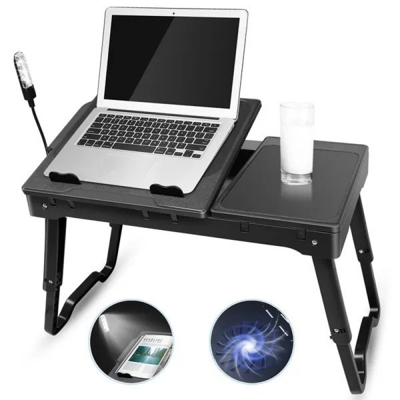 Foldable Laptop Table Bed Notebook Desk With Cooli...