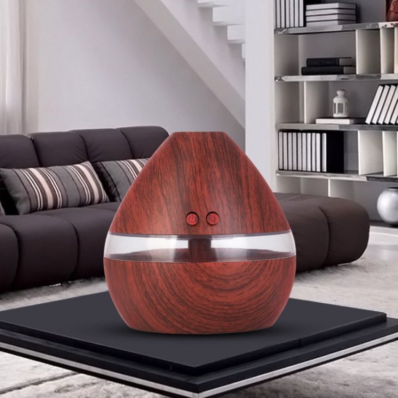 USB Wood Grain Humidifier Aroma Diffuser With Two Buttons